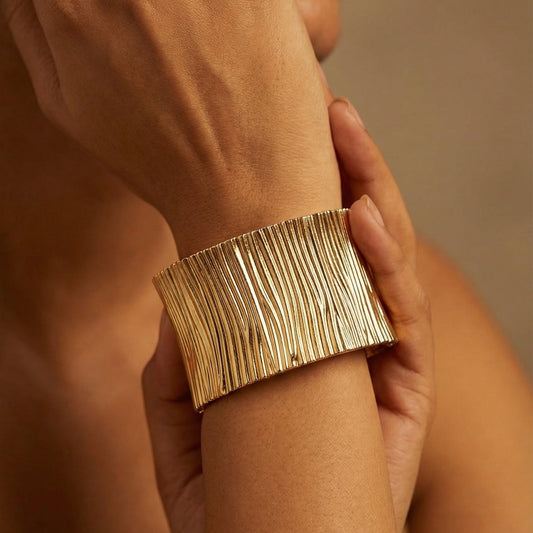 Aurora Textured Gold Cuff Bracelet
