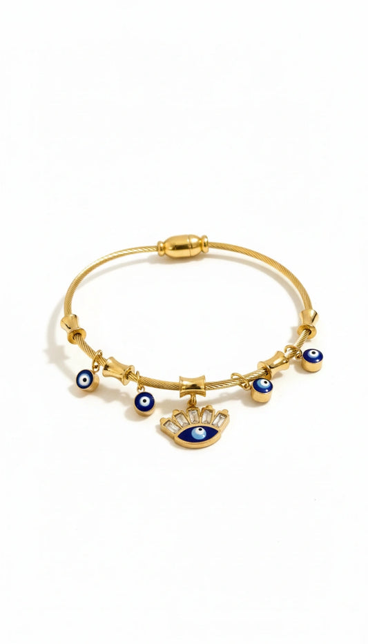 Celeste Evil Eye Charm Bracelet – 18K Gold Plated