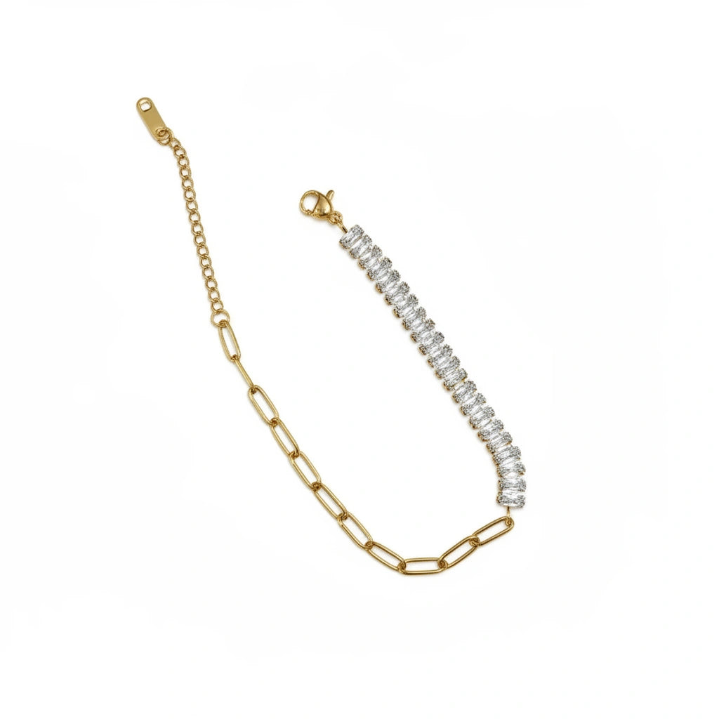 Luna Baguette Link Bracelet