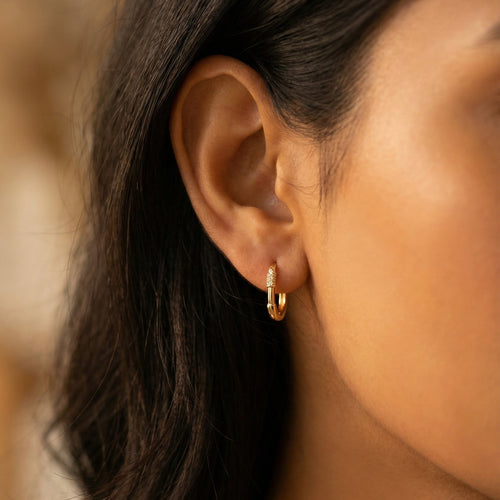Luna Spark Hoop Earrings – gold-tone stainless steel hoop earrings