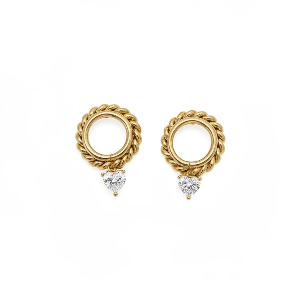 Aurora Heart Twist Hoop Earrings