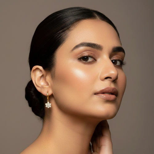 Luna Petal Hoops – gold-tone stainless steel hoop earrings
