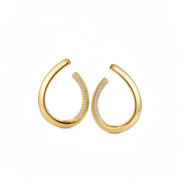 Luna Curve Pavé Hoops