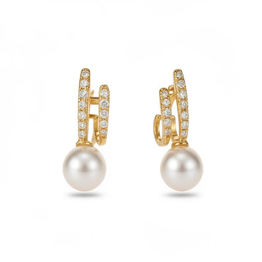 Ivory Arc Pearl Drop Earrings