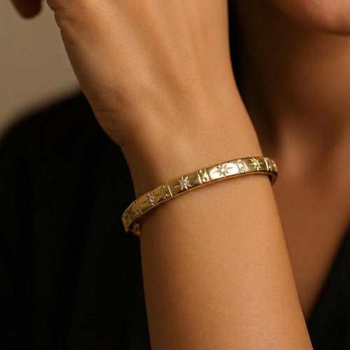 Celeste Starburst Gold Bracelet – 18K gold-plated stainless steel bracelet