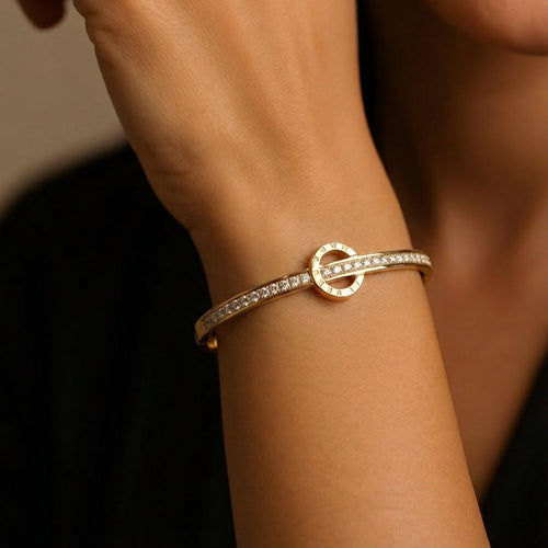 Aurelia Roman Halo Gold Bracelet – 18K gold-plated stainless steel bracelet