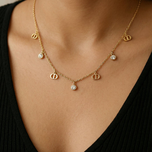 Luxe Charm Drop Necklace