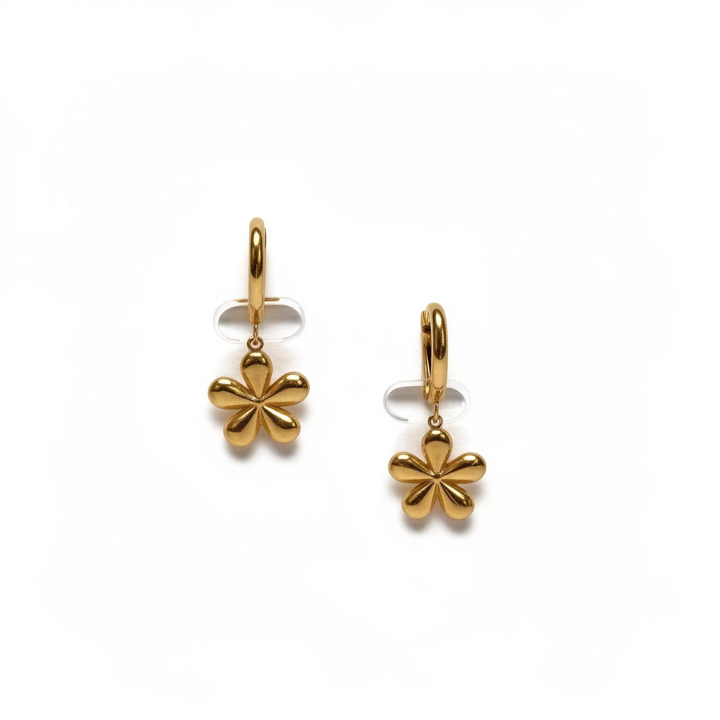 Fleur Drop Hoop Earrings