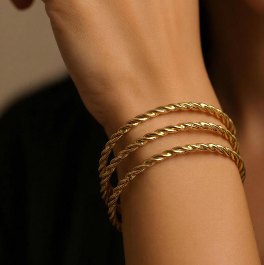 Twist Luxe Triple Rope Bangles