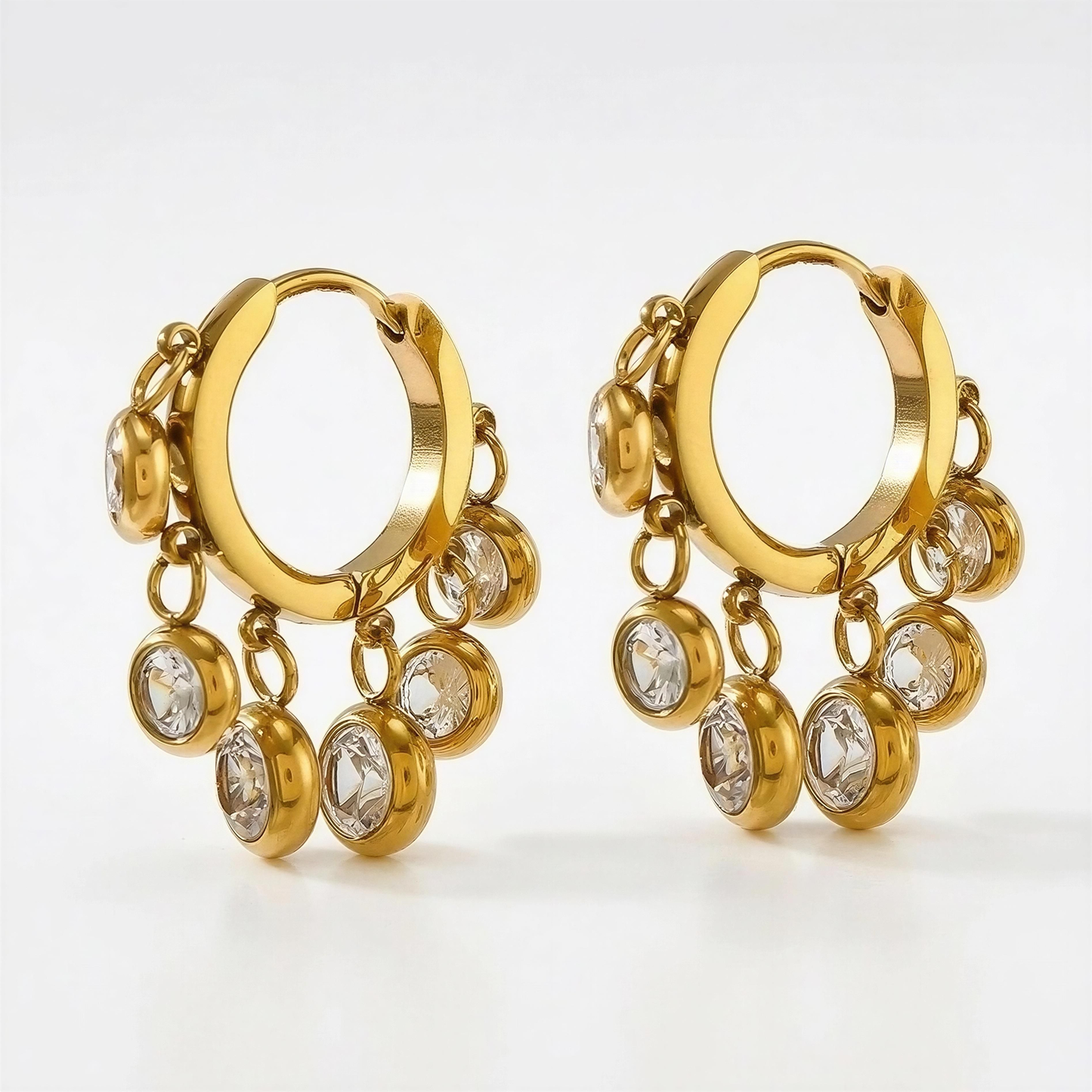 Aura Drop Charm Hoops