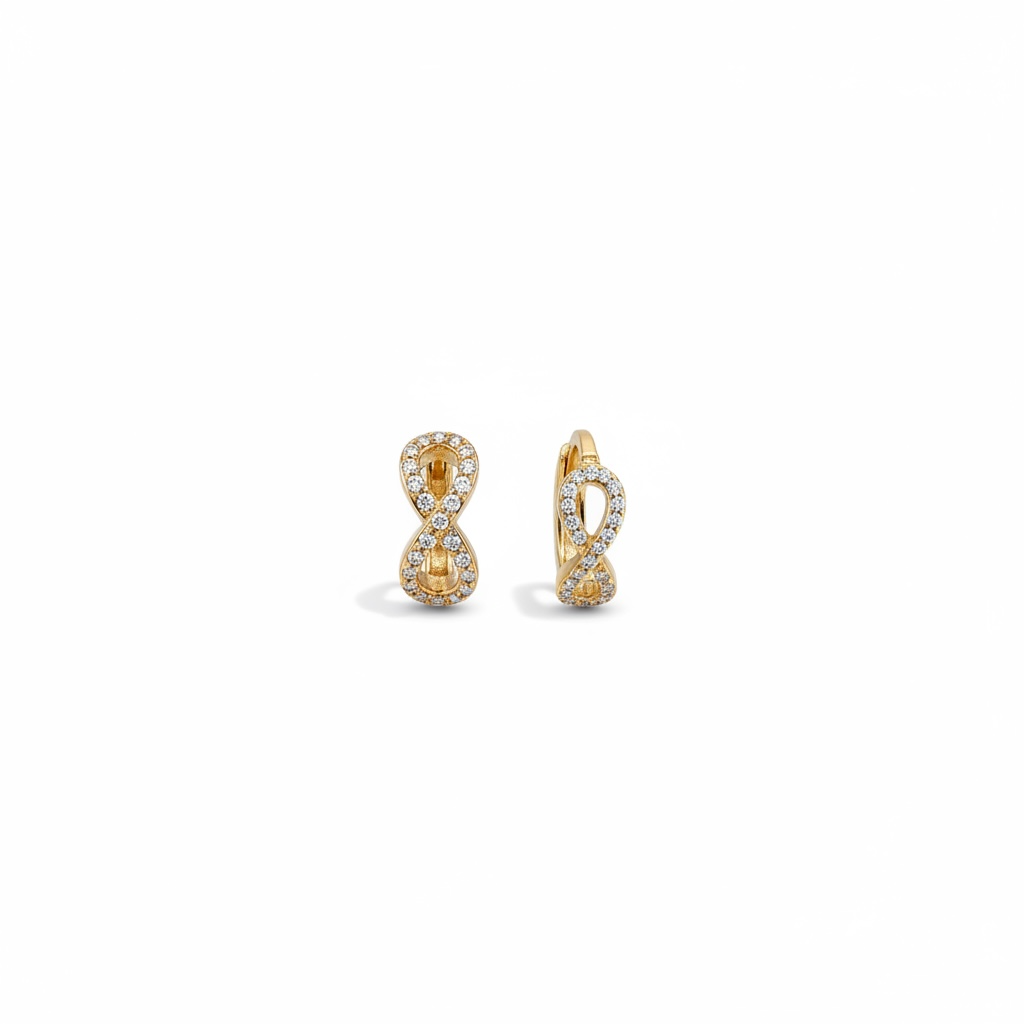 Infinity Sparkle Huggie Earrings