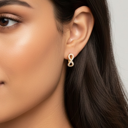 Infinity Sparkle Huggie Earrings