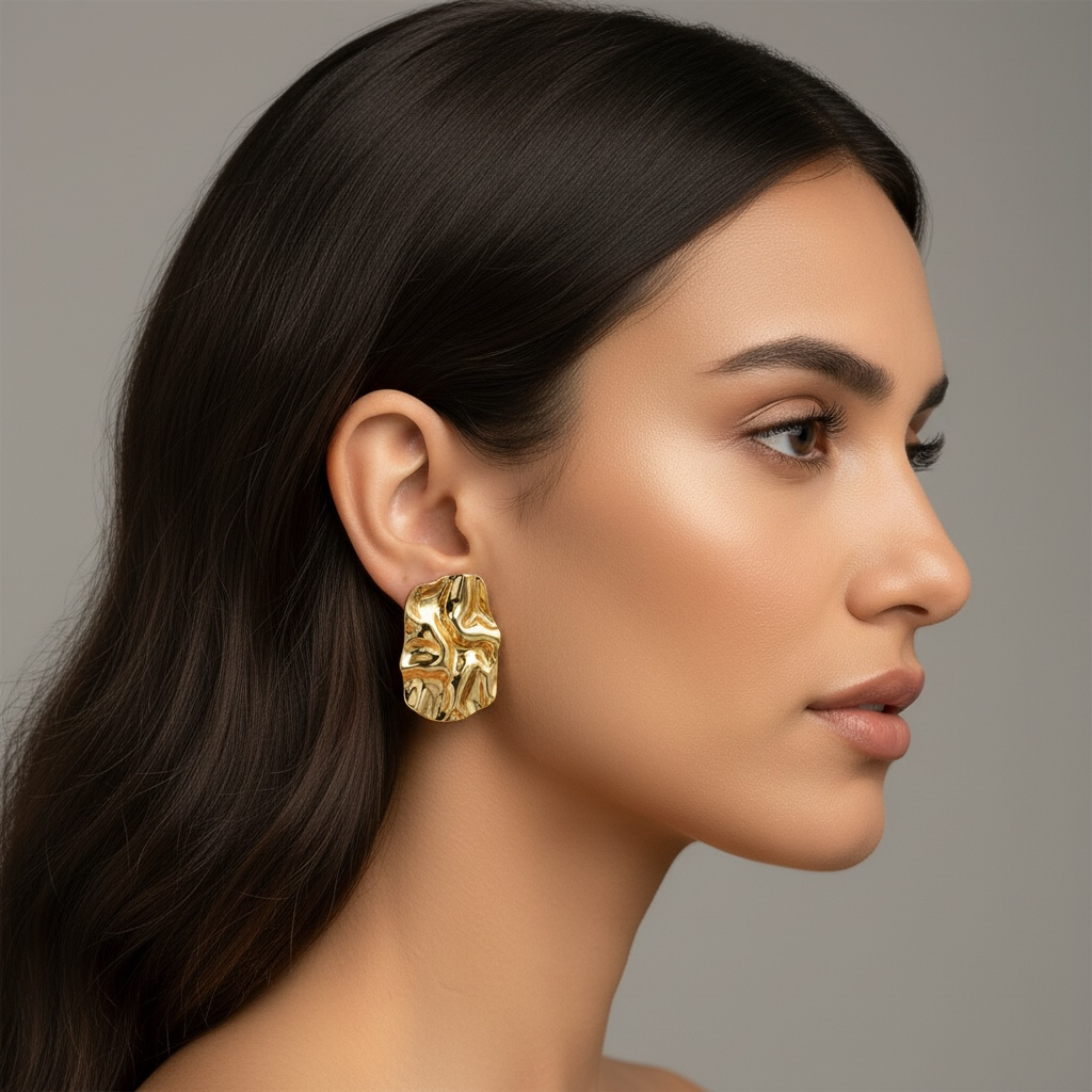 Elara Molten Gold Statement Studs