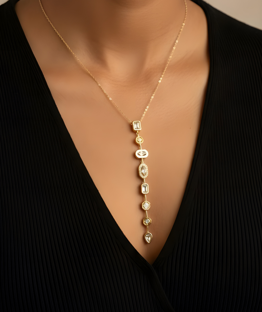 Aurora Crystal Bar Necklace