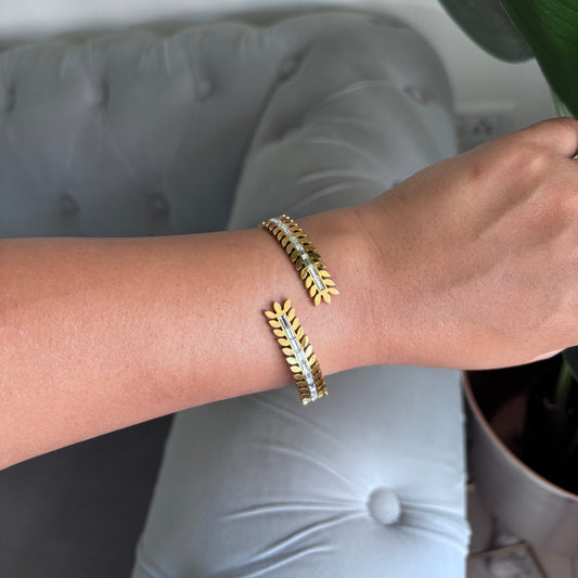 Golden Leaf Cuff Bracelet