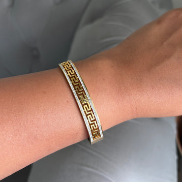 Greek Luxe Crystal Cuff Bracelet