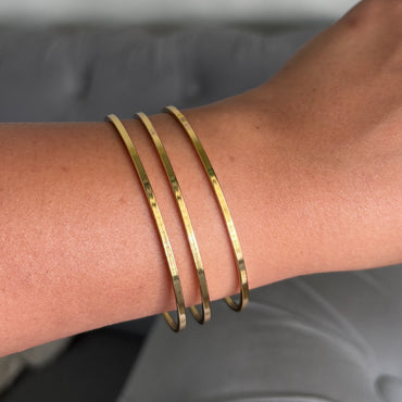 Sleek Gold Minimal Bangles (Set of 3)