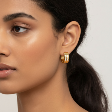 Lumière Crystal Gold Hoops