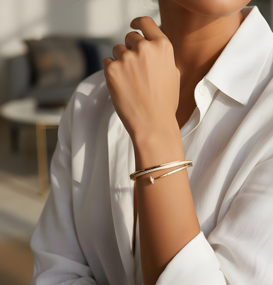 Ashara Dual Band Crystal Bracelet-Regular & Tiny Size