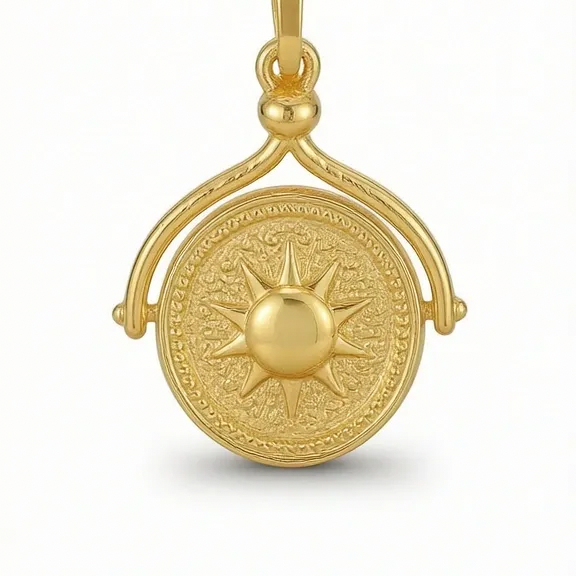 Solara Sun Medallion Necklace – Gold Plated (Brass Base)