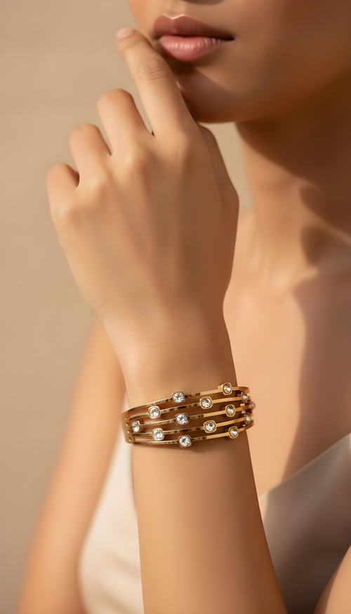 Ashara Eterna Shine Bracelet – 18K gold-plated stainless steel bracelet