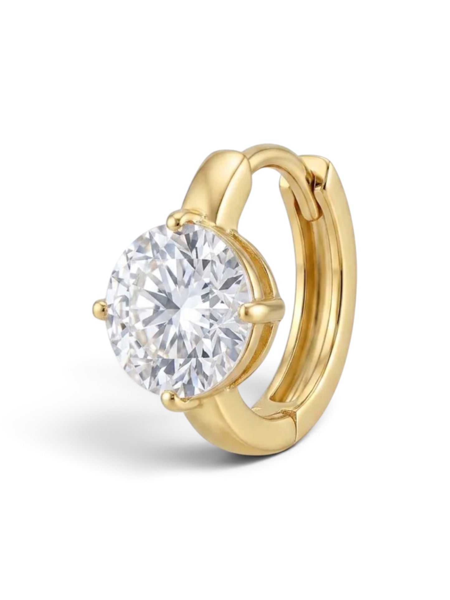 Celeste Solitaire Huggie Earrings
