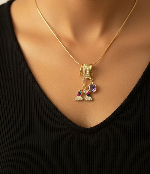 Aurora Dreams Pendant Necklace – 18K gold-plated stainless steel pendant necklace