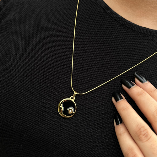 Ashara Lunar Bloom Pendant – 18K gold-plated stainless steel pendant necklace