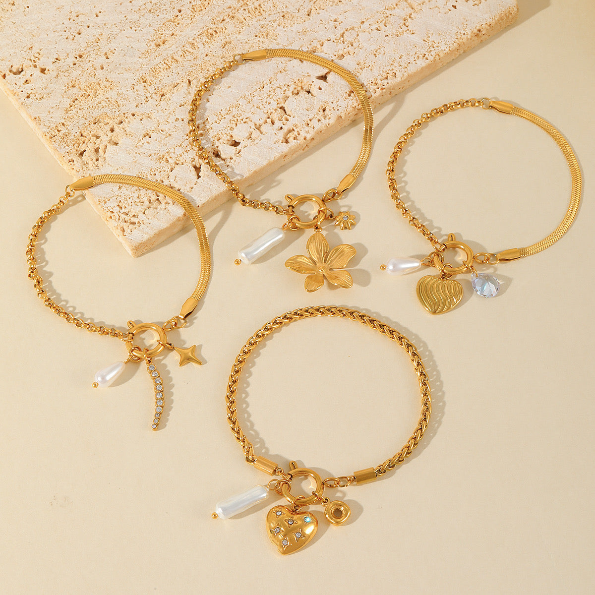 Ashara Glimmer Heart Charm Bracelet
