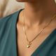Ashara Heart Bow Necklace in 18K gold-plated stainless steel, a Karwa Chauth gift for wife