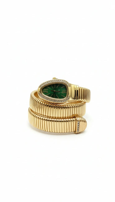Serpentina Luxe Wrap Watch - Green Dial