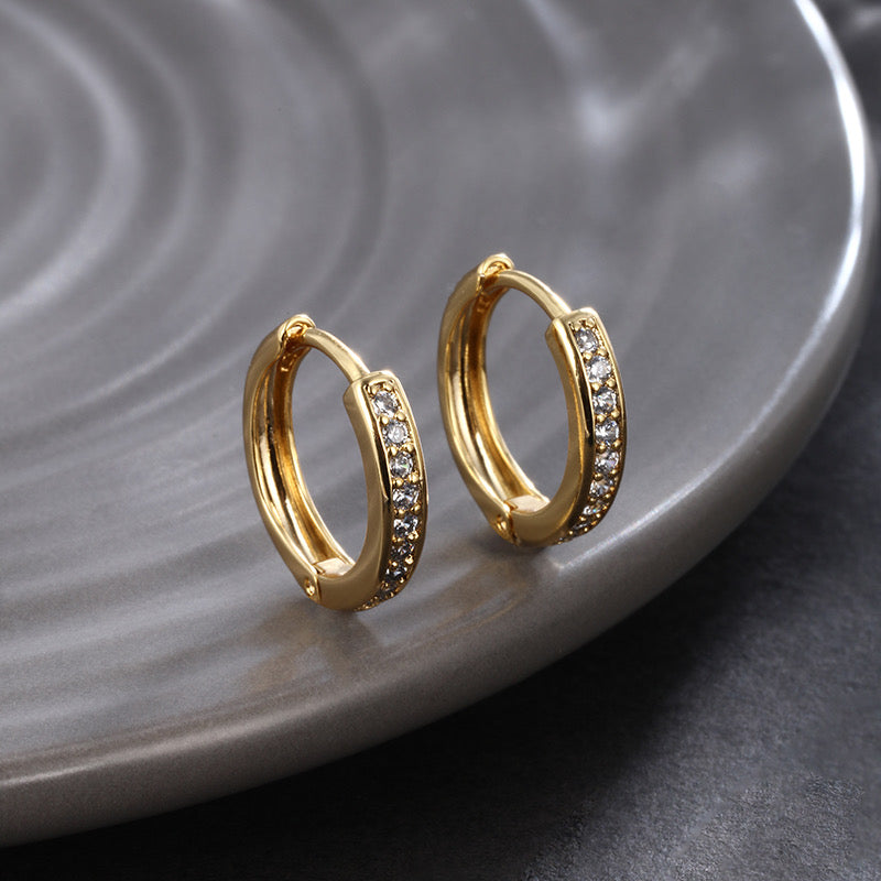Classic Gold Crystal Hoops