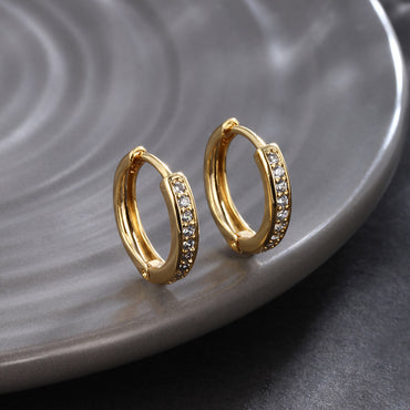 Classic Gold Crystal Hoops