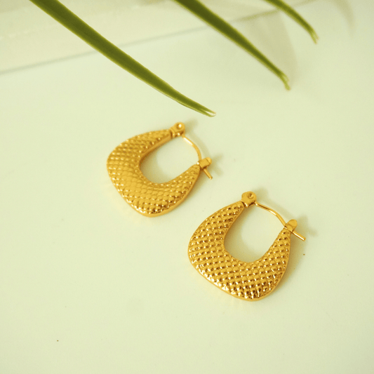 Aurora Textured Gold Hoop Earrings