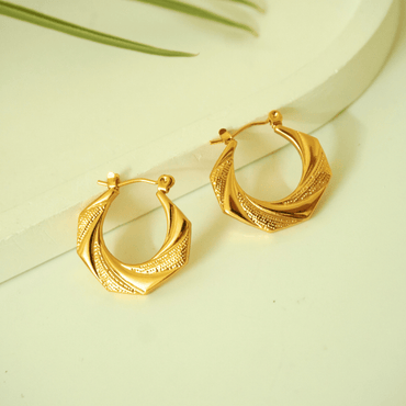 Twist Luxe Textured Hoop Earrings