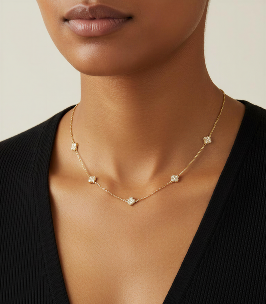 Clover Luxe Station Necklace
