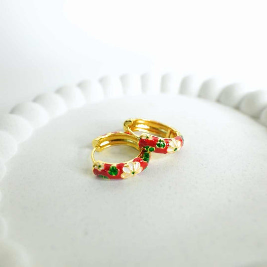 Floral Enamel Bloom Hoops