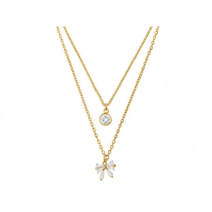 Aurora Bow Double Layer Necklace