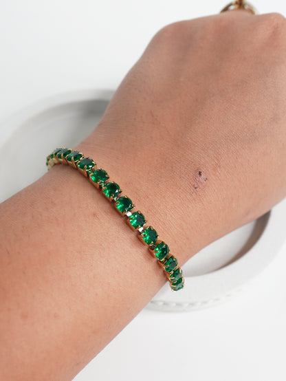 Emerald Bloom Tennis Bracelet