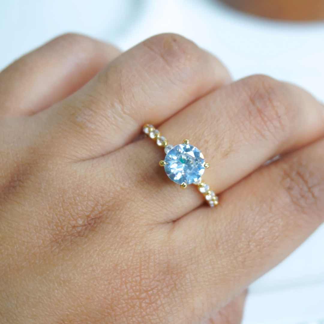 Crystal Glow Solitaire Ring