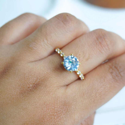 Crystal Glow Solitaire Ring