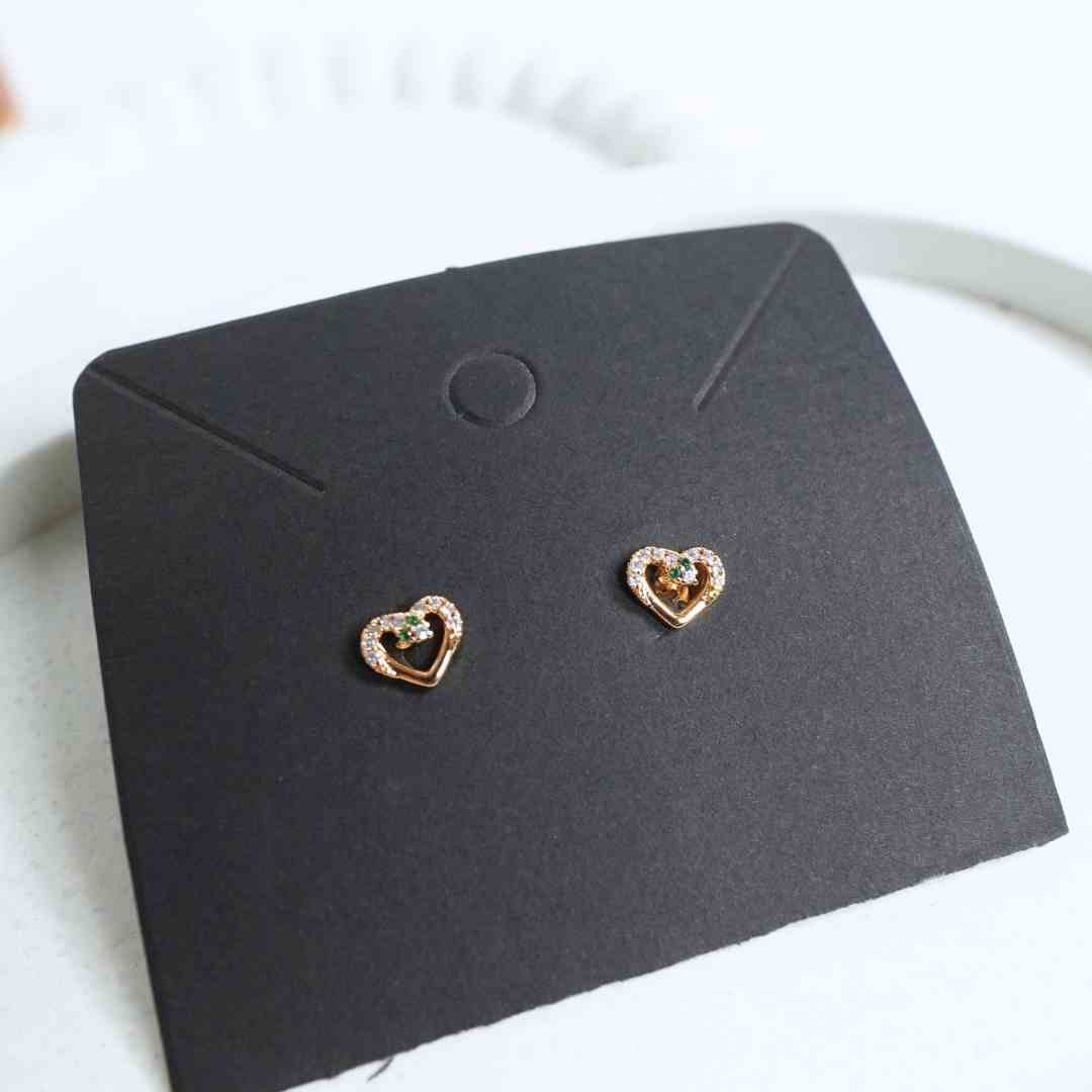 Luna Heart Crystal Studs