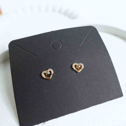 Luna Heart Crystal Studs