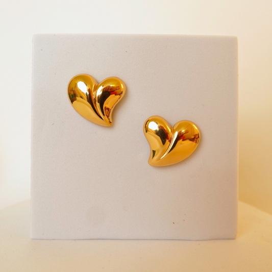 ASHARA TWISTED HEART GOLD PLATED STUD