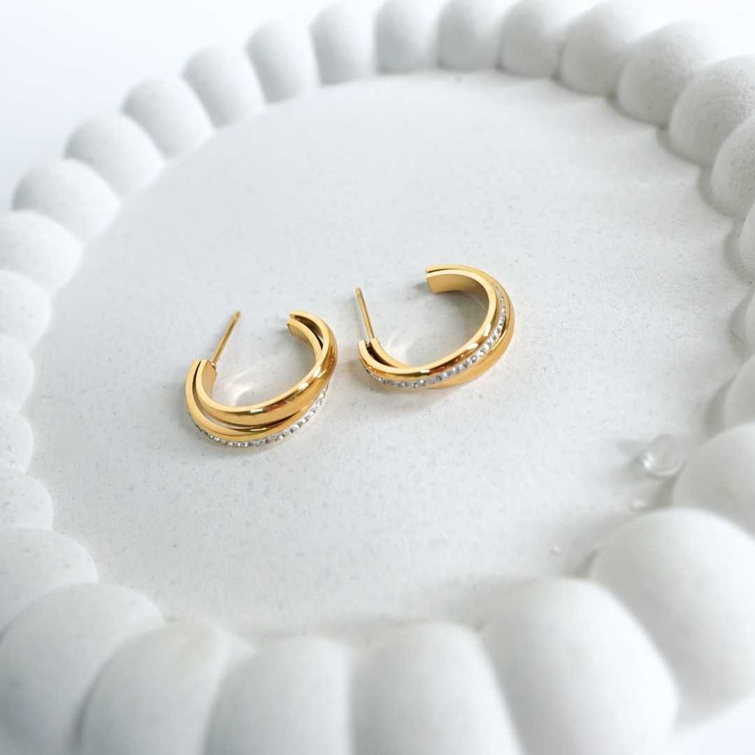 Twilight Glow Gold-Plated Hoop Earrings