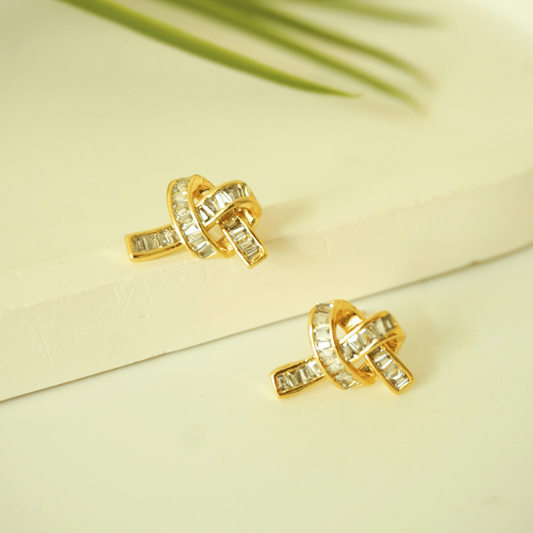 Eternal Knot Gold-Plated Stud Earrings