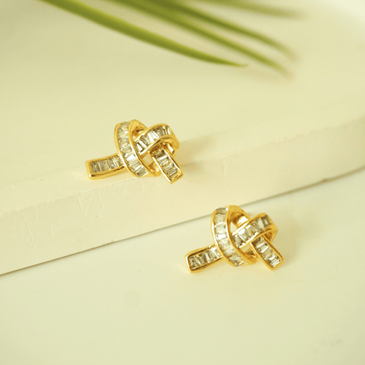 Eternal Knot Gold-Plated Stud Earrings