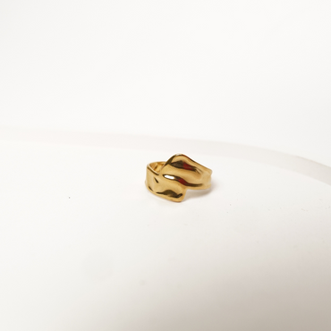 Ashara Molten Wave Band Ring|Adjustable