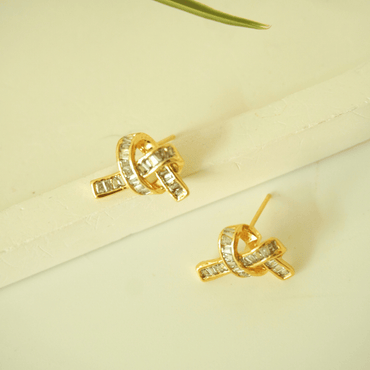 Eternal Knot Gold-Plated Stud Earrings