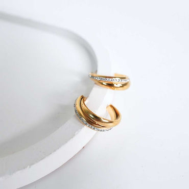 Twilight Glow Gold-Plated Hoop Earrings